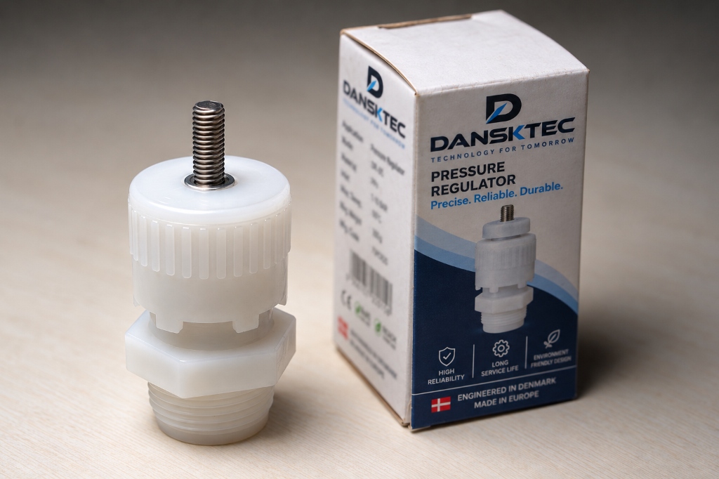 Dansktec DR-100 pressure regulator engineered in Denmark made in Europe for fluid control and machinery systems